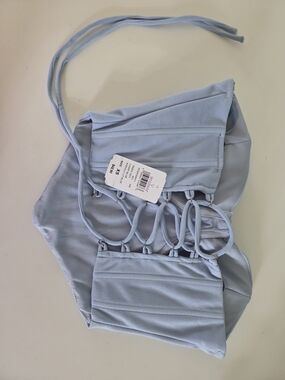 NWT Windsor Light Blue Corset-Style Lace-Up Top